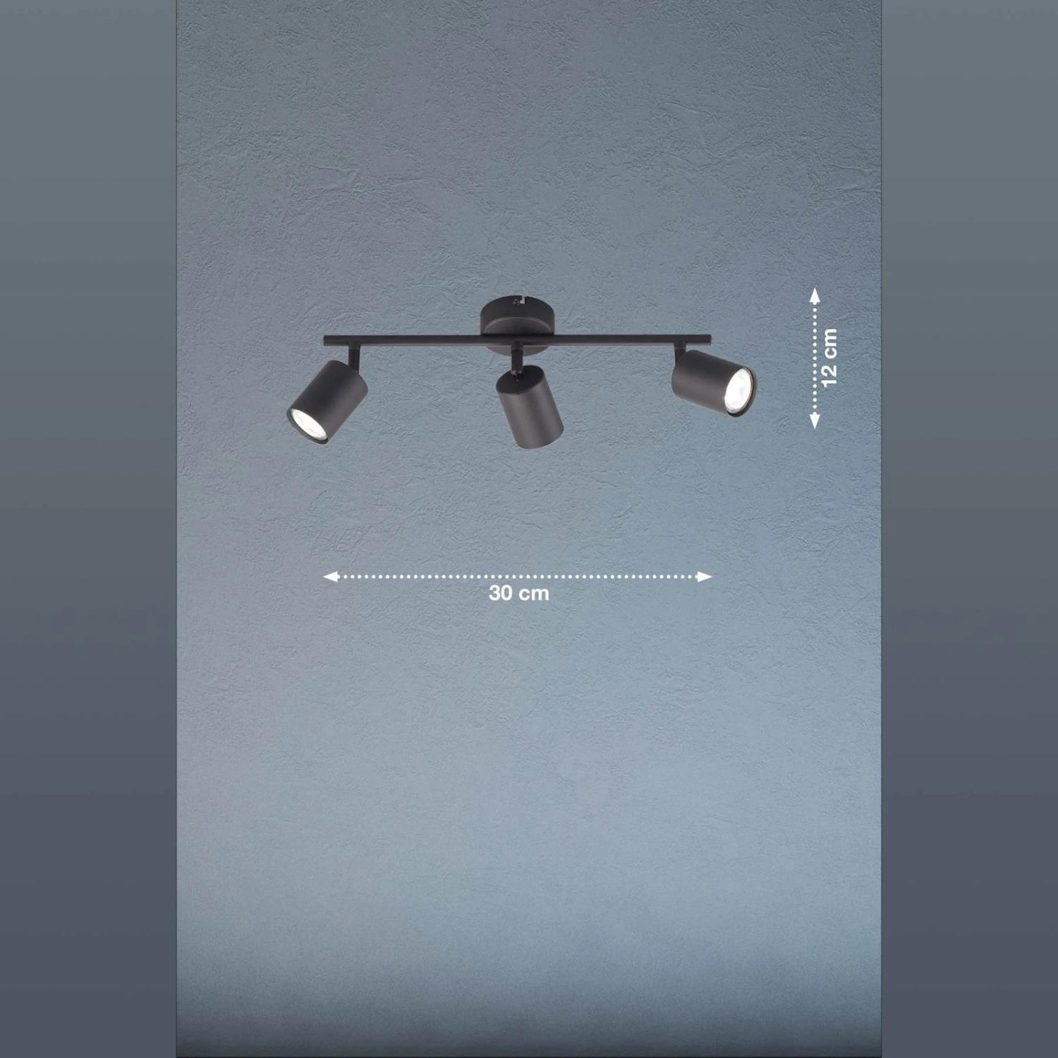 Foco De Techo LED Vano Negro, 3 Luces Alargado 2 Foco De Techo LED Vano Negro, 3 Luces Alargado - Imagen 2