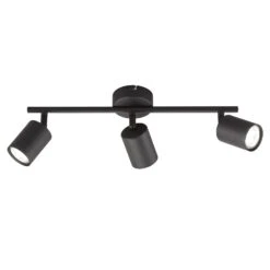 Foco De Techo LED Vano Negro, 3 Luces Alargado
