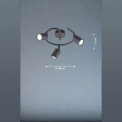 Foco De Techo LED Vano Negro, 3 Luces, Redondo 5 Foco De Techo LED Vano Negro, 3 Luces, Redondo -Fischer & Honsel 4581963 2