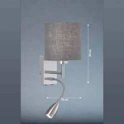 Aplique Dreamer Brazo De Lectura Níquel/lino Gris 5 Aplique Dreamer Brazo De Lectura Níquel/lino Gris -Fischer & Honsel 4581975 2