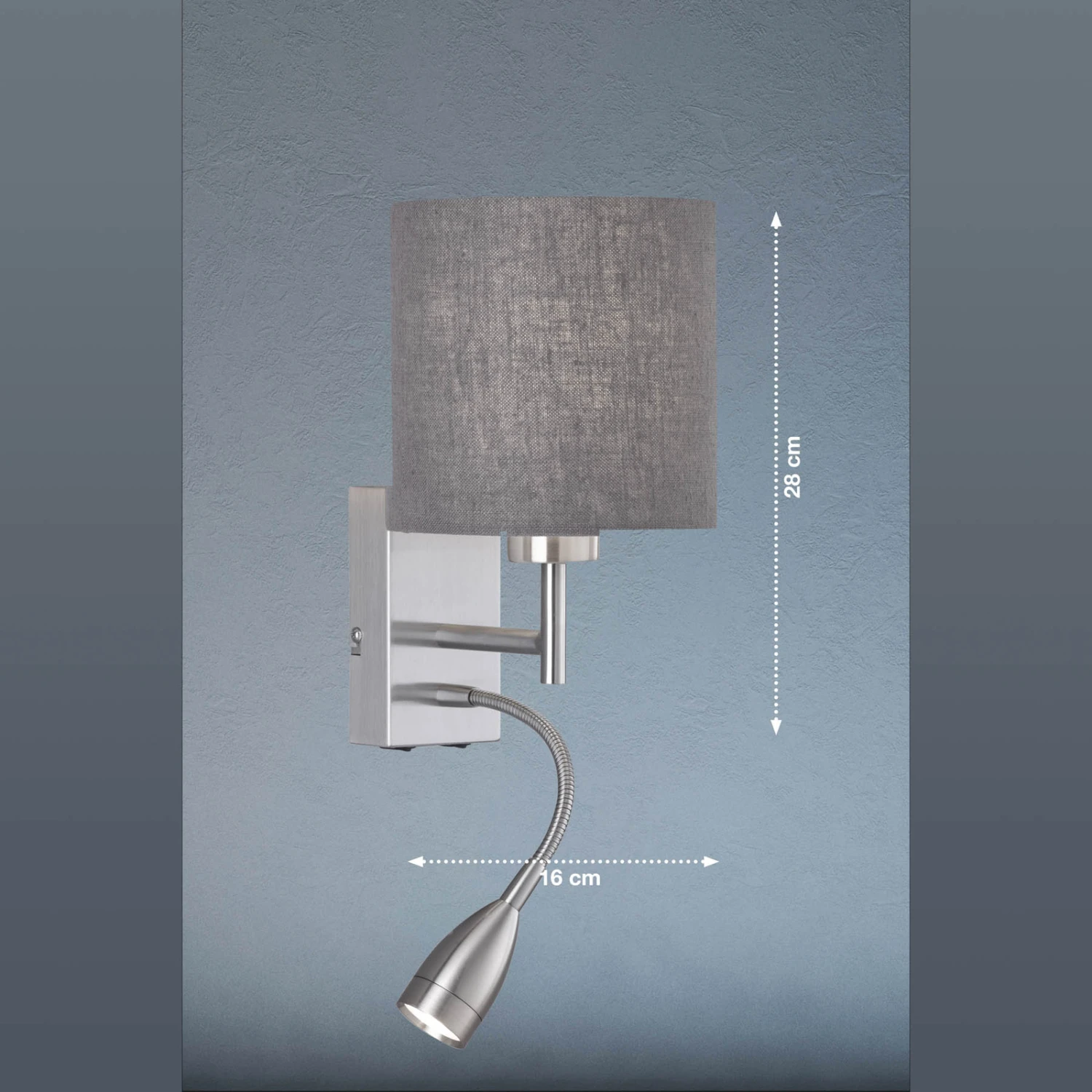 Aplique Dreamer Brazo De Lectura Níquel/lino Gris 3 Aplique Dreamer Brazo De Lectura Níquel/lino Gris - Imagen 3