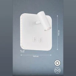 Aplique LED Mila Con 2 Interruptores, Blanco 9 Aplique LED Mila Con 2 Interruptores, Blanco -Fischer & Honsel 4581982 4