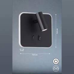 Aplique LED Mila Con 2 Interruptores, Negro Mate 9 Aplique LED Mila Con 2 Interruptores, Negro Mate -Fischer & Honsel 4581996 4