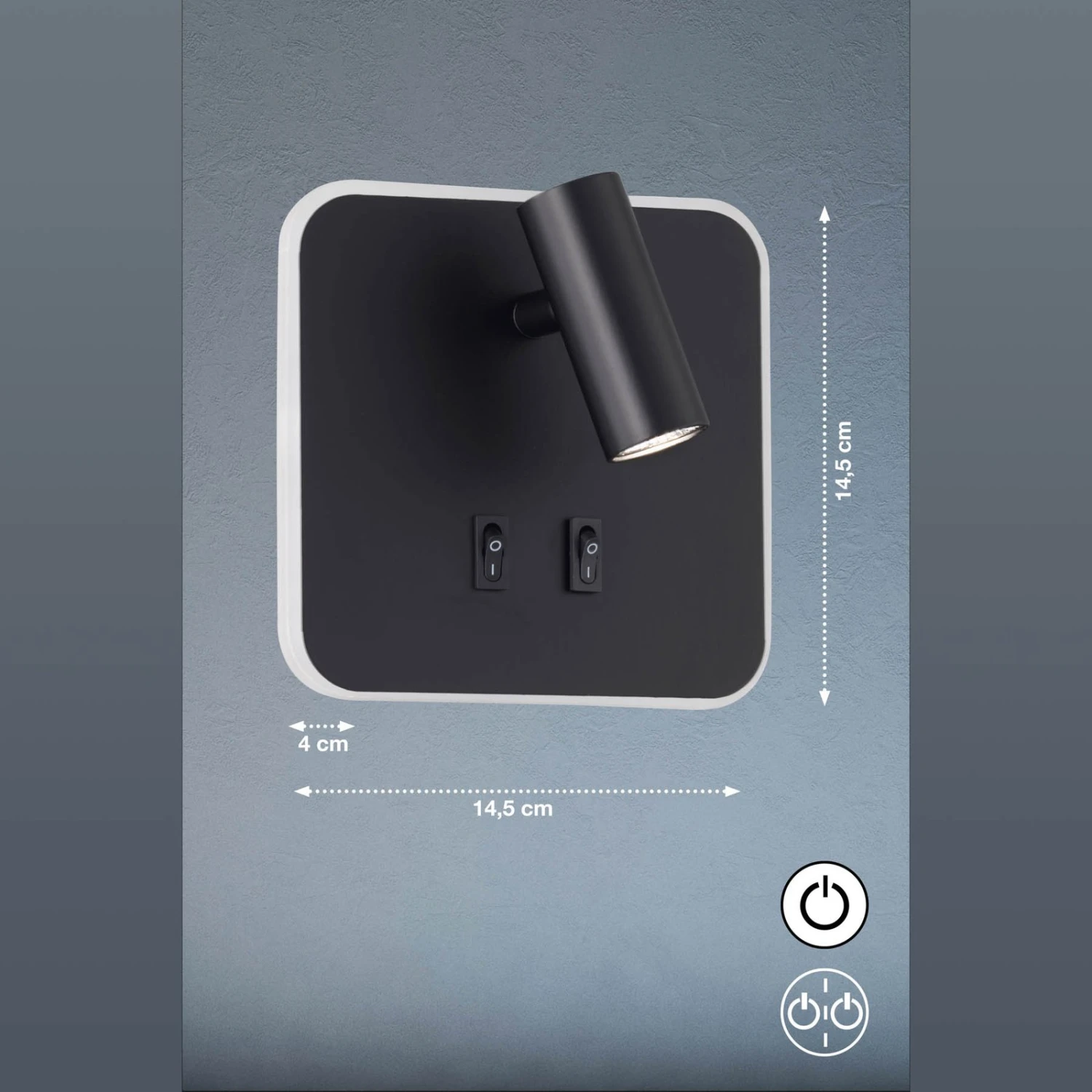 Aplique LED Mila Con 2 Interruptores, Negro Mate 5 Aplique LED Mila Con 2 Interruptores, Negro Mate - Imagen 5