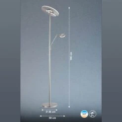 Lámpara LED De Pie Dent Brazo Lectura, CCT, Níquel 11 Lámpara LED De Pie Dent Brazo Lectura, CCT, Níquel -Fischer & Honsel 4582004 5