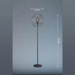 Lámpara De Pie Drops Con Pantalla Metálica, Negro -Fischer & Honsel 4582010 2