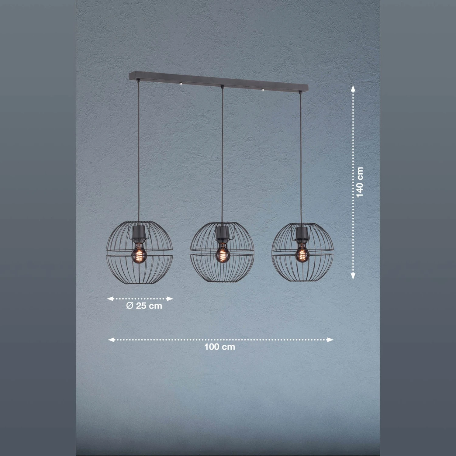 Lámpara Colgante Drops Pantalla Metálicas, 3 Luces 3 Lámpara Colgante Drops Pantalla Metálicas, 3 Luces - Imagen 3