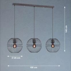 Lámpara Colgante Drops Pantalla Metálicas, 3 Luces