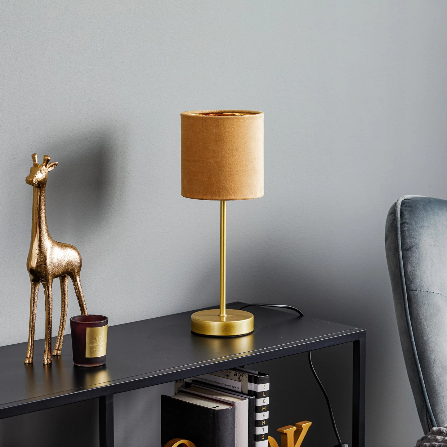 Lámpara De Mesa Aura, Pie Oro, Amarillo/oro 2 Lámpara De Mesa Aura, Pie Oro, Amarillo/oro - Imagen 2