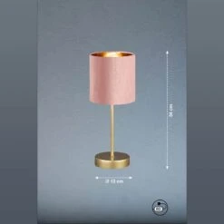 Lámpara De Mesa Aura, Pie Oro, Pantalla Rosé/oro 4 Lámpara De Mesa Aura, Pie Oro, Pantalla Rosé/oro -Fischer & Honsel 4582020 1