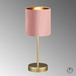 Lámpara De Mesa Aura, Pie Oro, Pantalla Rosé/oro 5 Lámpara De Mesa Aura, Pie Oro, Pantalla Rosé/oro -Fischer & Honsel 4582020 2
