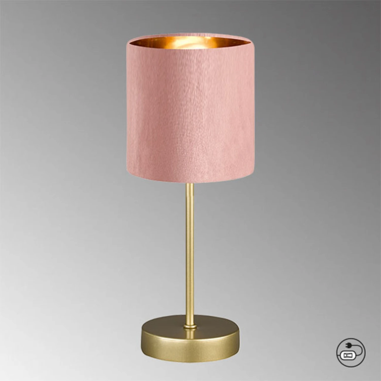 Lámpara De Mesa Aura, Pie Oro, Pantalla Rosé/oro 3 Lámpara De Mesa Aura, Pie Oro, Pantalla Rosé/oro - Imagen 3