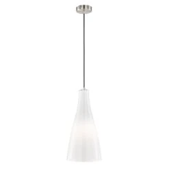 Lámpara Colgante Zeal, Níquel Mate/opal, Ø 23 Cm