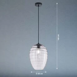 Lámpara Colgante Gordes De Vidrio, Forma Cono -Fischer & Honsel 4582032 3