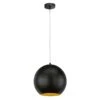 Lámpara Colgante Mylon, Negro/oro, Esférica