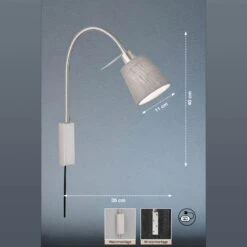 Aplique Nube De Lino, Níquel/gris -Fischer & Honsel 4582041 2