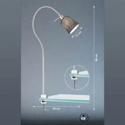 Lámpara De Pinza Jam Pantalla De Lino, Níquel/gris 5 Lámpara De Pinza Jam Pantalla De Lino, Níquel/gris -Fischer & Honsel 4582045 2