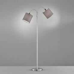 Lámpara De Pie Cozy, 2 Luces, Chintz, Níquel/gris