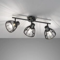 Foco De Techo Tilda De Madera, 3 Luces