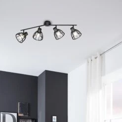 Foco De Techo Tilda De Madera, 4 Luces